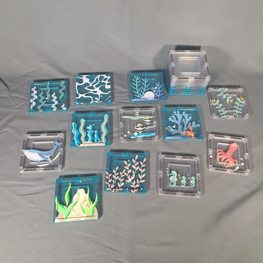 PicassoTiles Magnetic Building Tiles 21 Pc Under the Sea Ocean Life Set STEM Toy